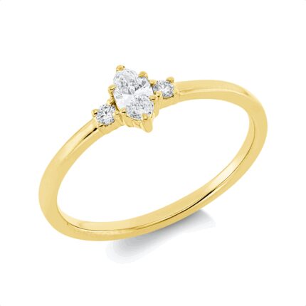 Solitaeire 2er-Krappe Gelbgold 18kt 0,22 Diamantringe mit 3 Diamanten - 1HN06