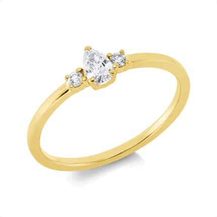 Solitaeire 3er-Krappe Gelbgold 18kt 0,24 Diamantringe mit 3 Diamanten - 1HN07