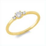 Solitaeire 4er-Krappe Gelbgold 18kt 0,24 Diamantringe mit 3 Diamanten - 1HN08