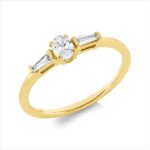 Solitaeire 4er-Krappe Gelbgold 18kt 0,30 Diamantringe mit 3 Diamanten - 1HN10