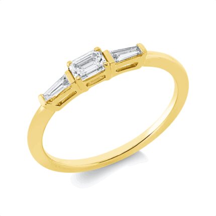 Solitaeire 4er-Krappe Gelbgold 18kt 0,32 Diamantringe mit 3 Diamanten - 1HN11