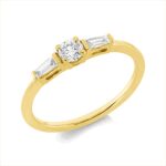 Solitaeire 4er-Krappe Gelbgold 18kt 0,31 Diamantringe mit 3 Diamanten - 1HN12