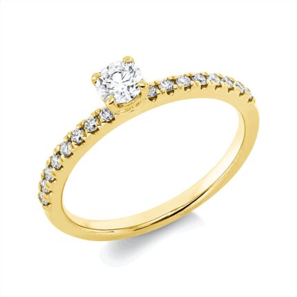 Solitaeire 4er-Krappe Gelbgold 18kt 0,45 Diamantringe mit 17 Diamanten - 1HN17