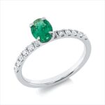 Farbstein 4er-Krappe Weißgold 18kt 0,26 Diamantringe Farbstein 0,63 ct - 1HN23