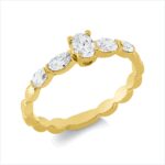Solitaeire Gelbgold 18kt 0,52 Diamantringe mit 5 Diamanten - 1HN43