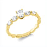Solitaeire Gelbgold 18kt 0,53 Diamantringe mit 5 Diamanten - 1HN44