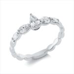 Solitaeire Weißgold 18kt 0,54 Diamantringe mit 5 Diamanten - 1HN45