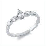 Solitaeire Weißgold 18kt 0,66 Diamantringe mit 5 Diamanten - 1HN46