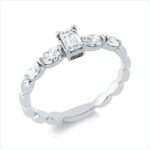 Solitaeire Weißgold 18kt 0,59 Diamantringe mit 5 Diamanten - 1HN48