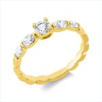 Solitaeire Gelbgold 18kt 0,59 Diamantringe mit 5 Diamanten - 1HN50