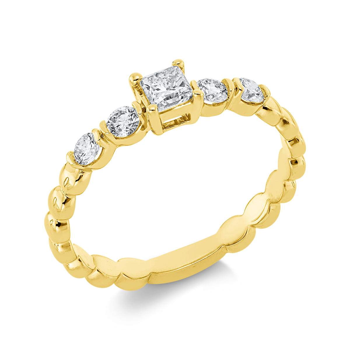 1HN53G Solitaeire Gelbgold 18kt 0,47 Diamantringe mit 5 Diamanten - 1HN53 – Bild 1