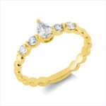 Solitaeire Gelbgold 18kt 0,40 Diamantringe mit 5 Diamanten - 1HN55