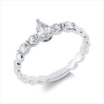 Solitaeire Weißgold 18kt 0,43 Diamantringe mit 5 Diamanten - 1HN55