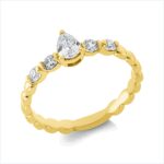 Solitaeire Gelbgold 18kt 0,47 Diamantringe mit 5 Diamanten - 1HN56