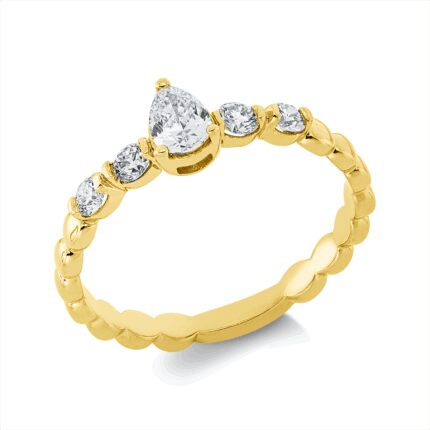 Solitaeire Gelbgold 18kt 0,47 Diamantringe mit 5 Diamanten - 1HN56