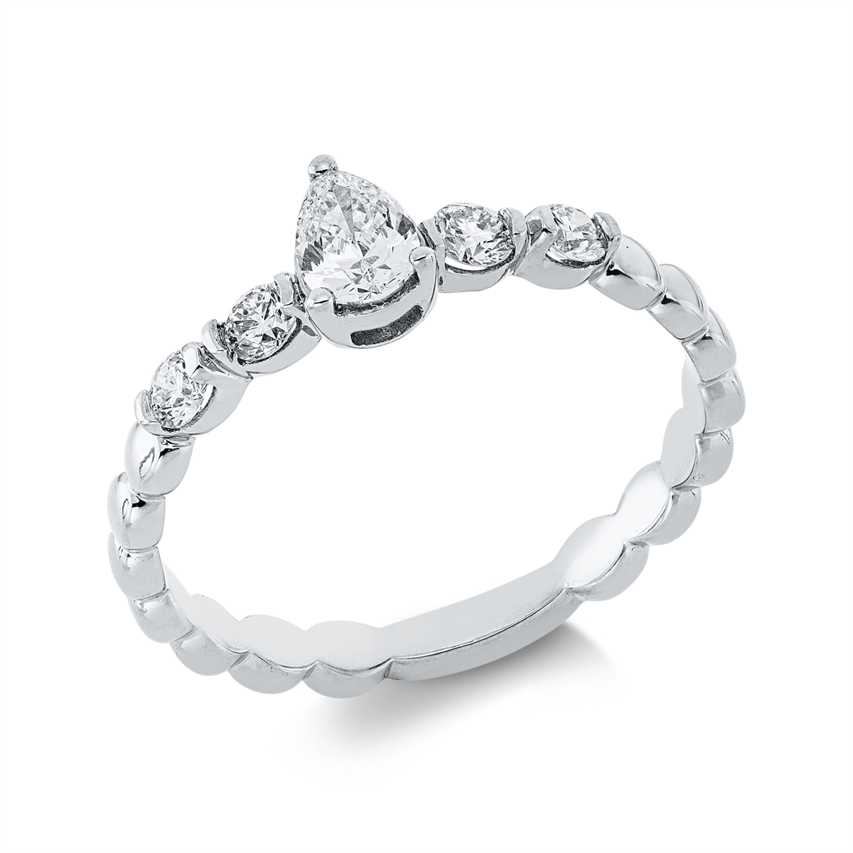 1HN56W Solitaeire Weißgold 18kt 0,46 Diamantringe mit 5 Diamanten - 1HN56 – Bild 1