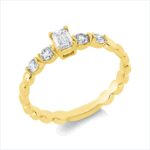 Solitaeire Gelbgold 18kt 0,42 Diamantringe mit 5 Diamanten - 1HN72