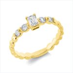Solitaeire Gelbgold 18kt 0,46 Diamantringe mit 5 Diamanten - 1HN73