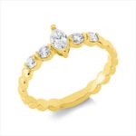 Solitaeire Gelbgold 18kt 0,42 Diamantringe mit 5 Diamanten - 1HN75