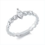 Solitaeire Weißgold 18kt 0,41 Diamantringe mit 5 Diamanten - 1HN75