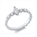 Solitaeire Weißgold 18kt 0,48 Diamantringe mit 5 Diamanten - 1HN76