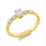 Solitaeire Gelbgold 18kt 0,46 Diamantringe mit 5 Diamanten - 1HN78
