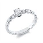 Solitaeire Weißgold 18kt 0,44 Diamantringe mit 5 Diamanten - 1HN78