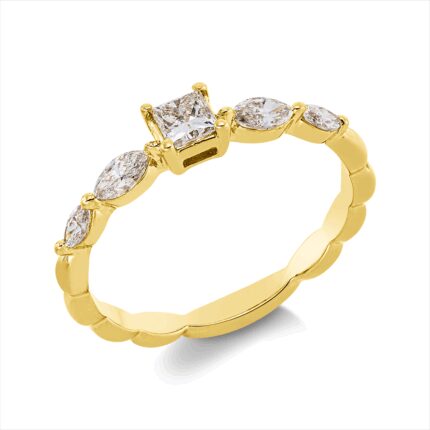Solitaeire Gelbgold 18kt 0,48 Diamantringe mit 5 Diamanten - 1HN79