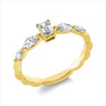 Solitaeire Gelbgold 18kt 0,53 Diamantringe mit 5 Diamanten - 1HN83