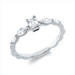 Solitaeire Weißgold 18kt 0,59 Diamantringe mit 5 Diamanten - 1HN84