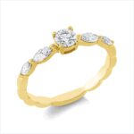 Solitaeire Gelbgold 18kt 0,54 Diamantringe mit 5 Diamanten - 1HN85
