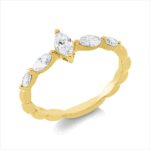 Solitaeire Gelbgold 18kt 0,52 Diamantringe mit 5 Diamanten - 1HN86