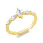 Solitaeire Gelbgold 18kt 0,55 Diamantringe mit 5 Diamanten - 1HN87