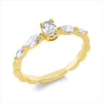 Solitaeire Gelbgold 18kt 0,48 Diamantringe mit 5 Diamanten - 1HN88