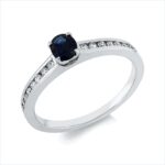 Farbstein 4er-Krappe Weißgold 18kt 0,16 Diamantringe Farbstein 0,36 ct - 1HO15