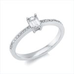 Baguette 4er-Krappe Weißgold 18kt 0,46 Diamantringe mit 23 Diamanten - 1HP17