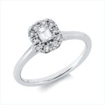 Solitaeire Weißgold 18kt 0,40 Diamantringe mit 11 Diamanten - 1HP31