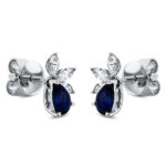 Ohrstecker 3er-Krappe Weißgold 18kt 0,32 Diamantschmuck Farbstein 1,03 ct - 2K941