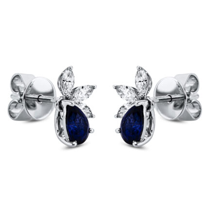 Ohrstecker 3er-Krappe Weißgold 18kt 0,32 Diamantschmuck Farbstein 1,03 ct - 2K941