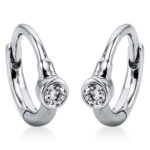 Creolen Zarge Weißgold 18kt 0,06 Diamantschmuck mit 2 Diamanten - 2L045