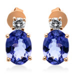 Ohrstecker Rosegold 18kt 0,21 Diamantschmuck Farbstein 2,34 ct - 2L167