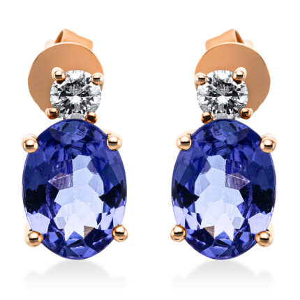 Ohrstecker Rosegold 18kt 0,21 Diamantschmuck Farbstein 2,34 ct - 2L167