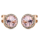 Ohrstecker 4er-Krappe Rosegold 18kt 0,20 Diamantschmuck Farbstein 2,5 ct - 2N842
