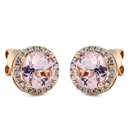 Ohrstecker 4er-Krappe Rosegold 18kt 0,20 Diamantschmuck Farbstein 2,5 ct - 2N842