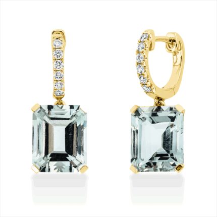 Ohrschmuck 4er-Krappe Gelbgold 18kt 0,24 Diamantschmuck Farbstein 9 ct - 2N855