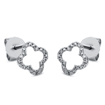 Ohrstecker Weißgold 18kt 0,09 Diamantschmuck mit 40 Diamanten - 2Q367
