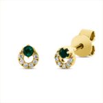 Ohrstecker Gelbgold 18kt 0,04 Diamantschmuck Farbstein 0,08 ct - 2T274