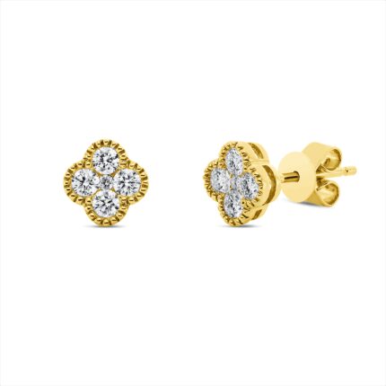 Ohrstecker Gelbgold 18kt 0,37 Diamantschmuck mit 10 Diamanten - 2U486