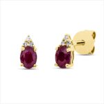 Ohrstecker 4er-Krappe Gelbgold 18kt 0,02 Diamantschmuck Farbstein 0,5 ct - 2U813