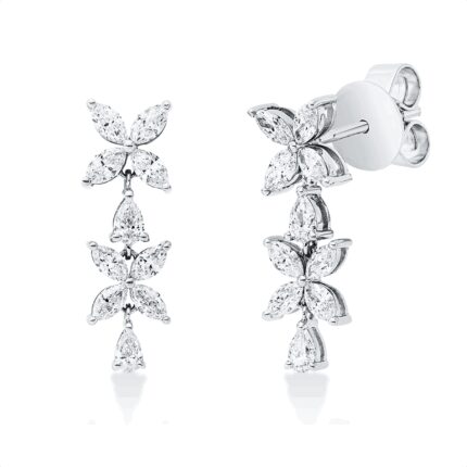 Ohrstecker Weißgold 18kt 0,79 Diamantschmuck mit 20 Diamanten - 2U963